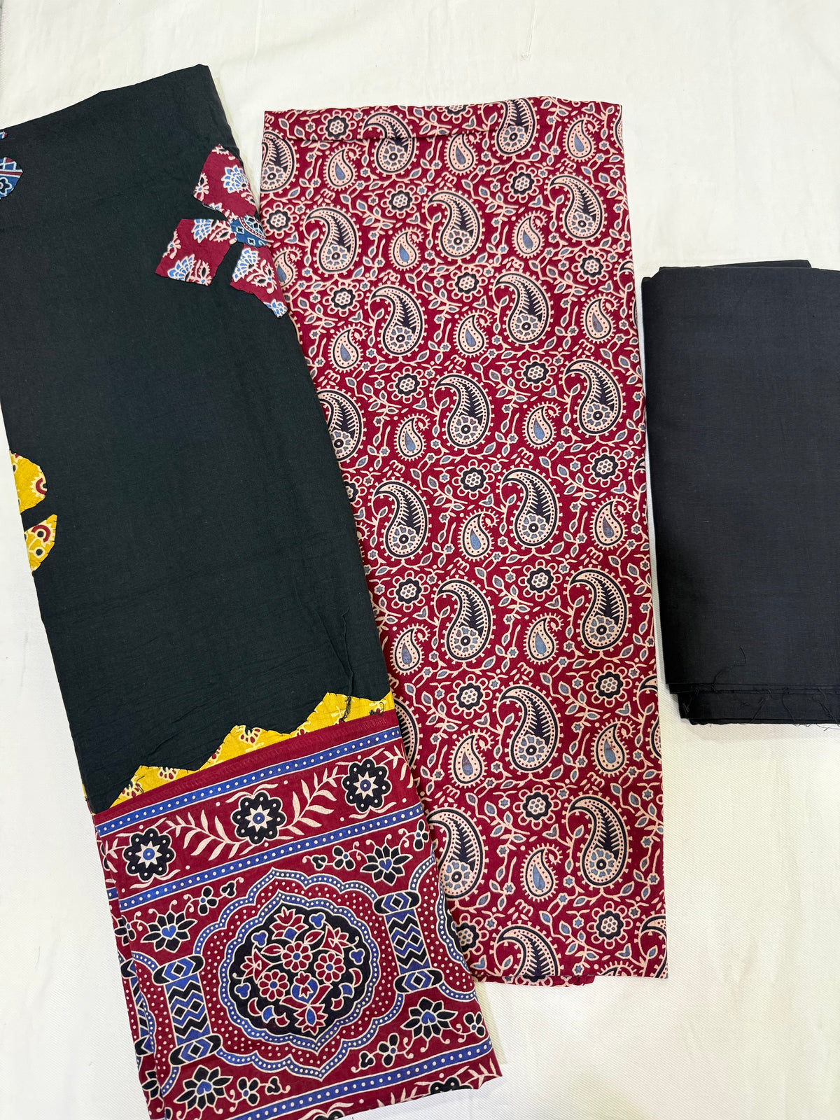 Pure cotton with patch work dupatta