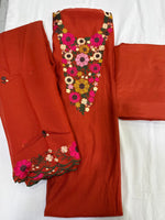 Load image into Gallery viewer, Mul chanderi embroidered