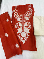 Load image into Gallery viewer, Muslin Embroidered Suit