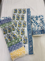 Load image into Gallery viewer, Premium Jaipuri Cotton Unstitched Suit Set