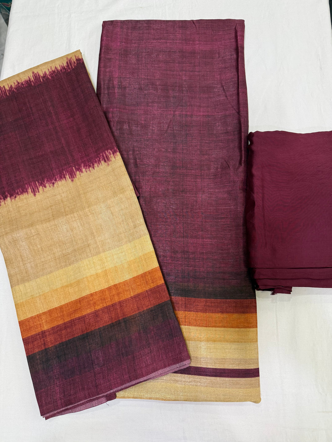 Semi tussar stripe design