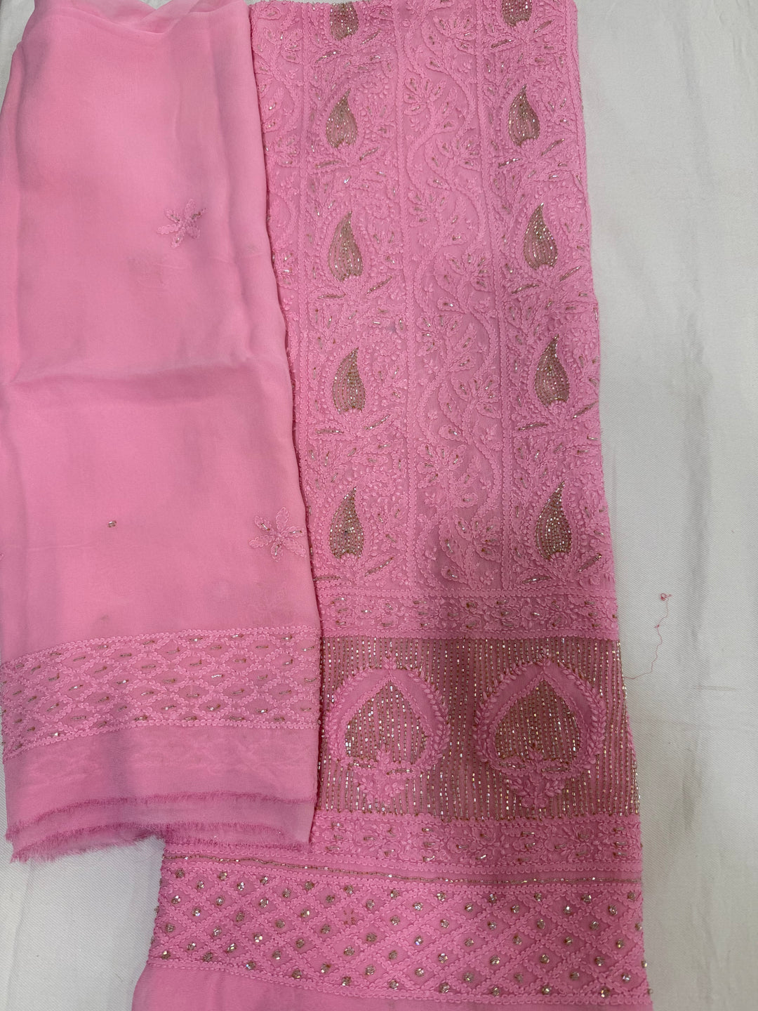 Georgette Lucknowi with cutdana work