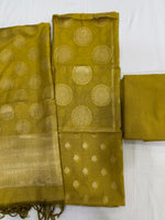 Load image into Gallery viewer, Premium mul chanderi banarasi weaving set
