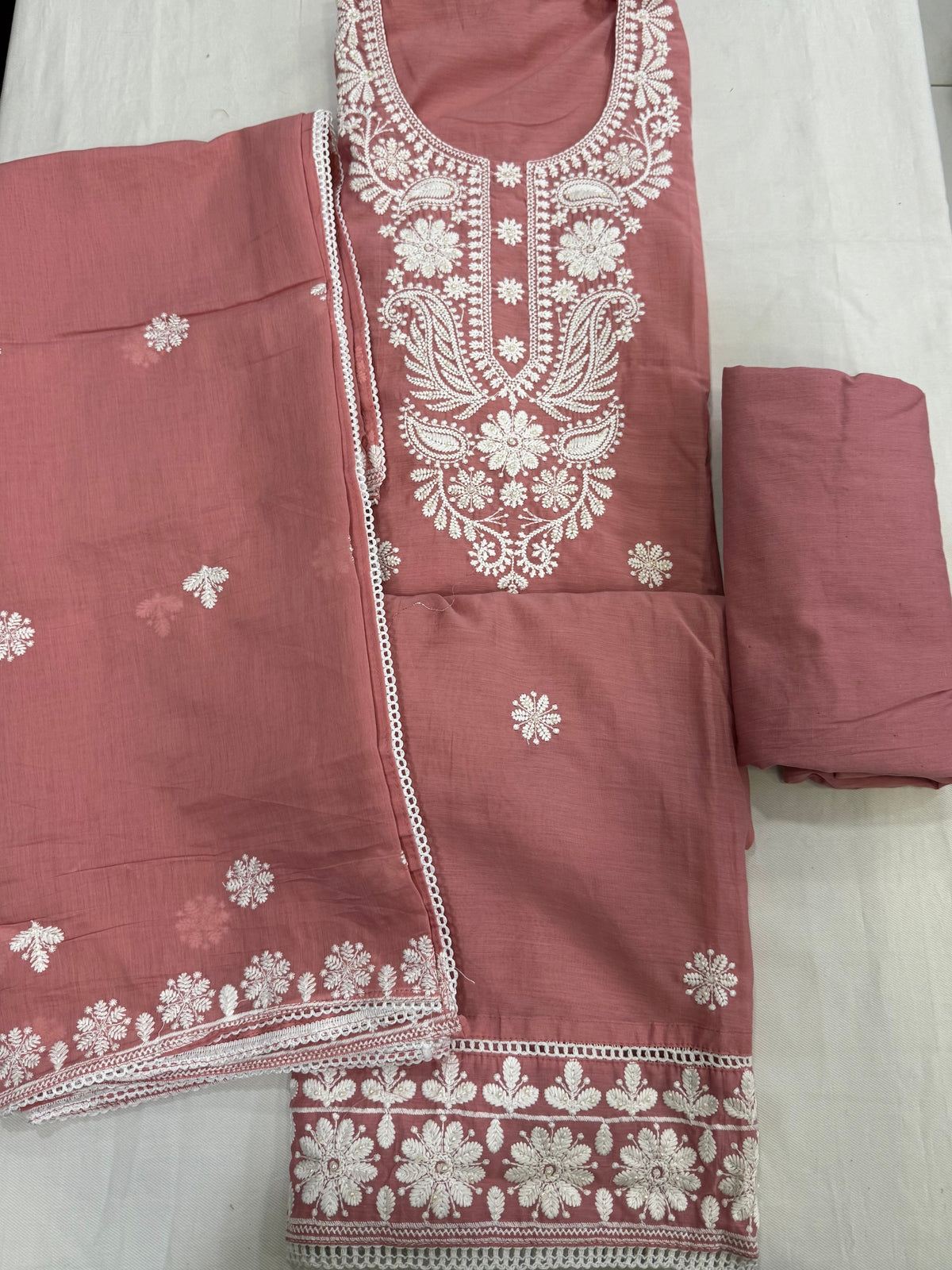 Mul chanderi lucknowi style work