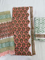 Load image into Gallery viewer, Handblock cottons with chiffon dupatta
