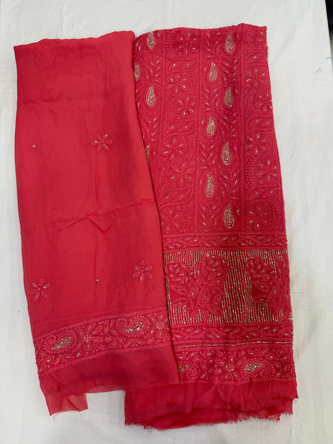 Georgette Lucknowi with cutdana work