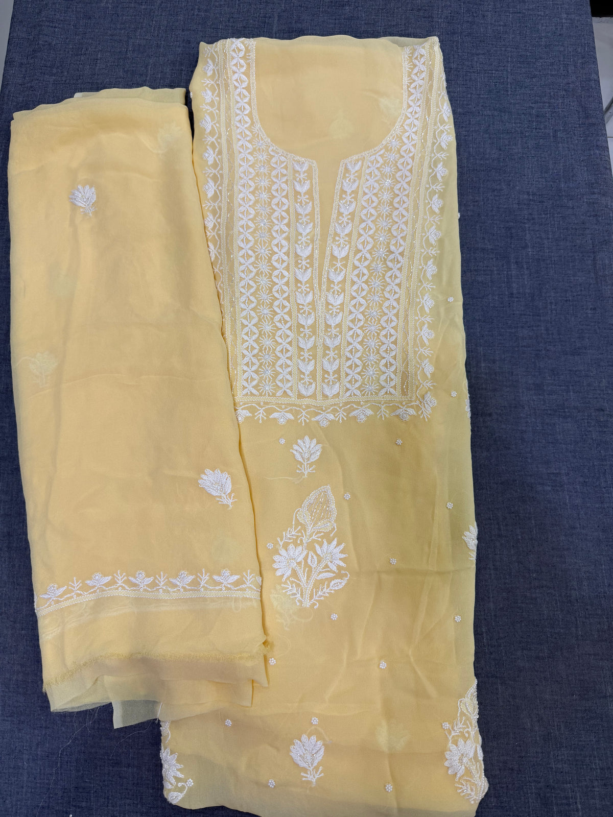Georgette lucknowi with add ons