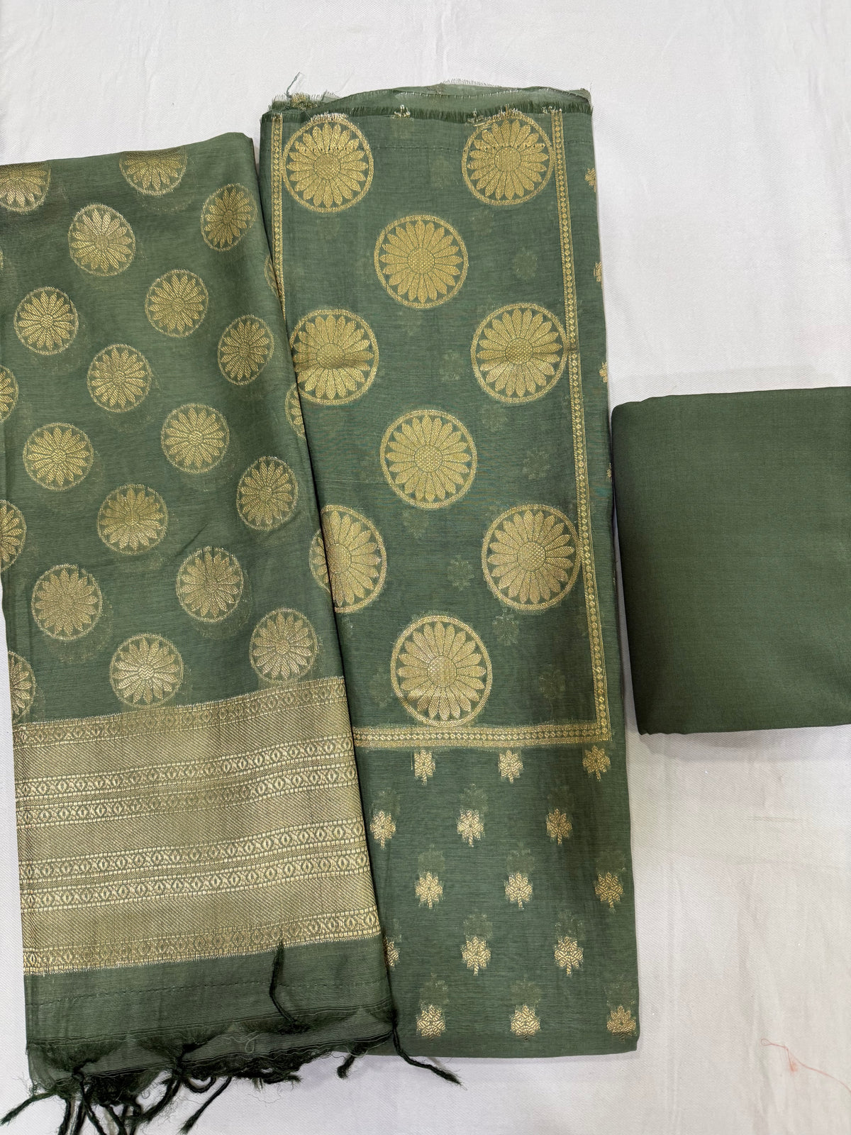 Premium mul chanderi banarasi weaving set