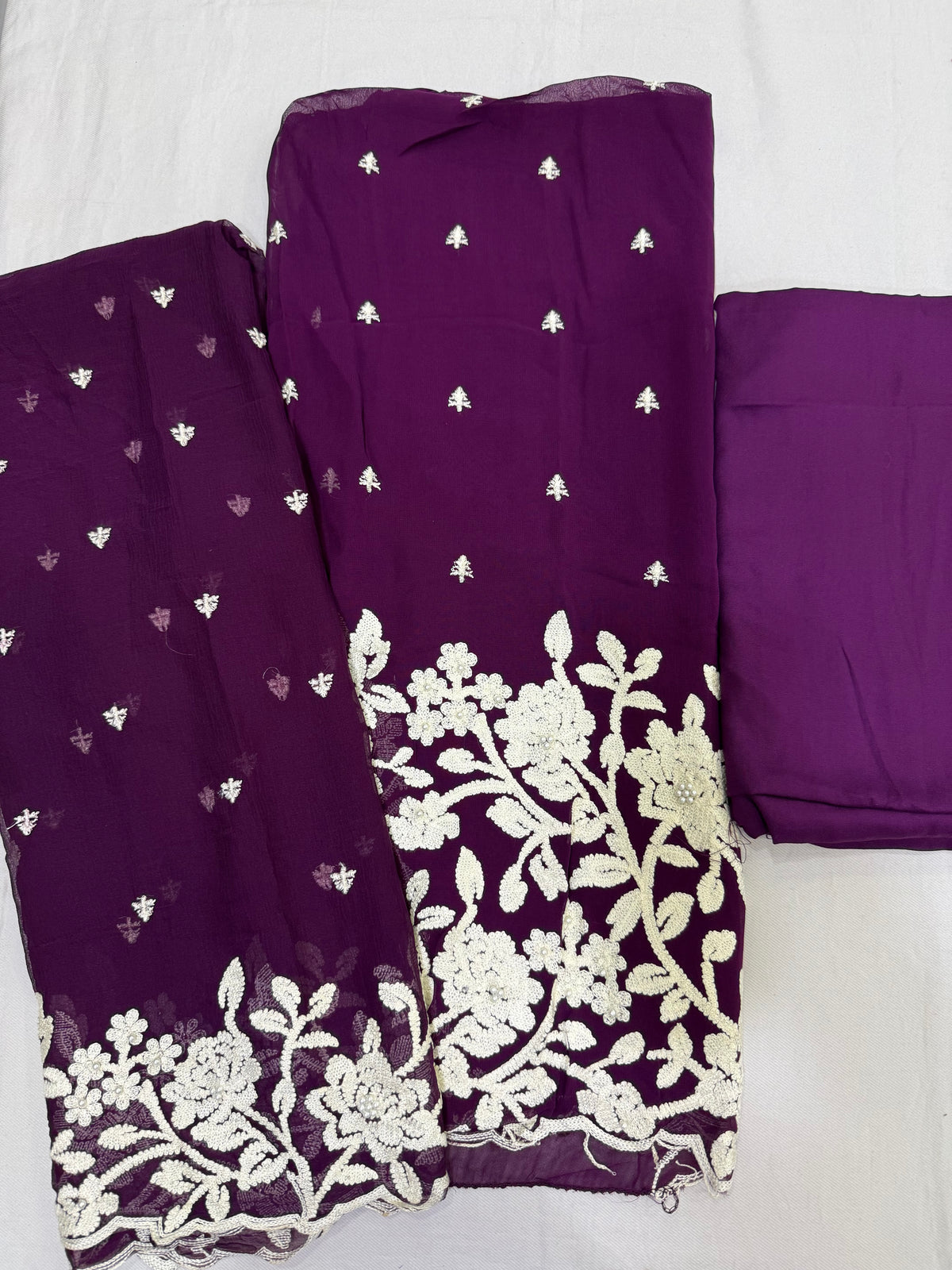 Georgette thread embroidered suit