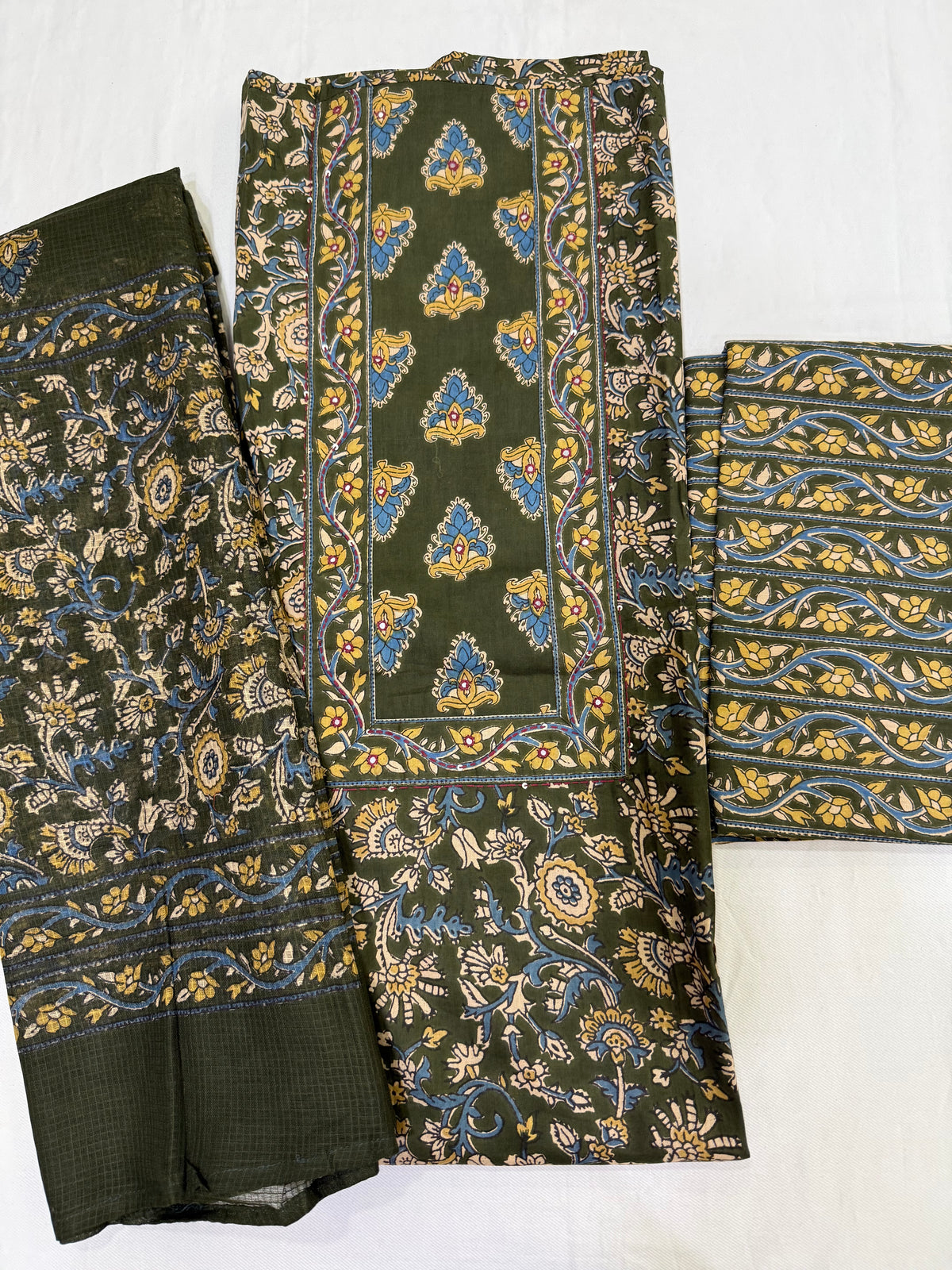 Kalamkari prin on pure cotton with kota doria dupatta