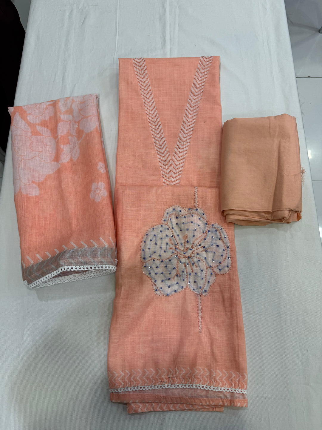 Linen with linen dupatta