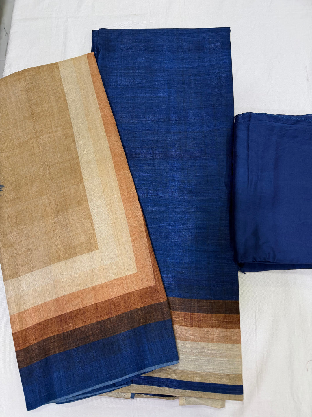 Semi tussar stripe design