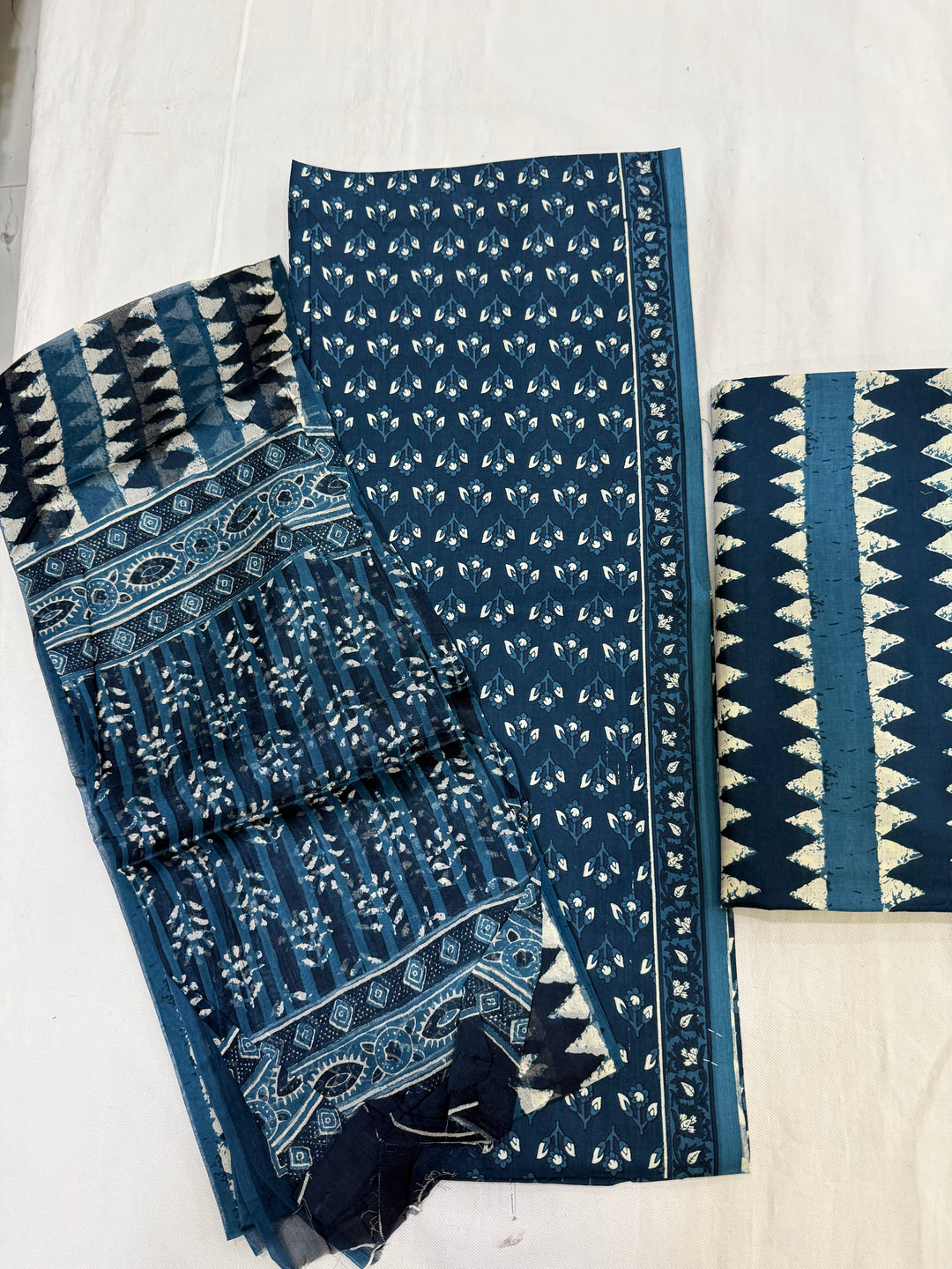 Jaipuri Cotton Suit with Chiffon Dupatta