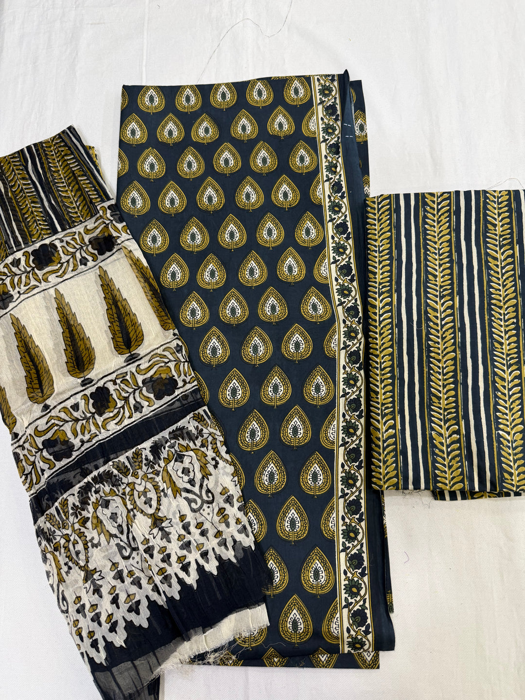 Jaipuri Cotton Suit with Chiffon Dupatta