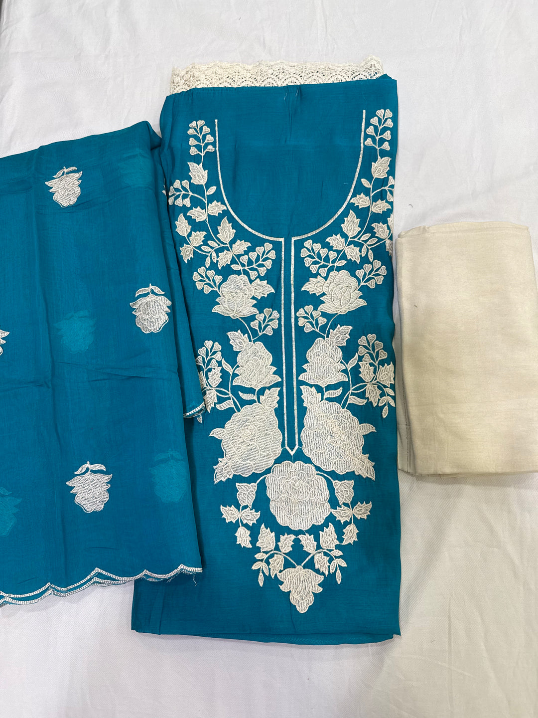 Muslin Embroidered Suit