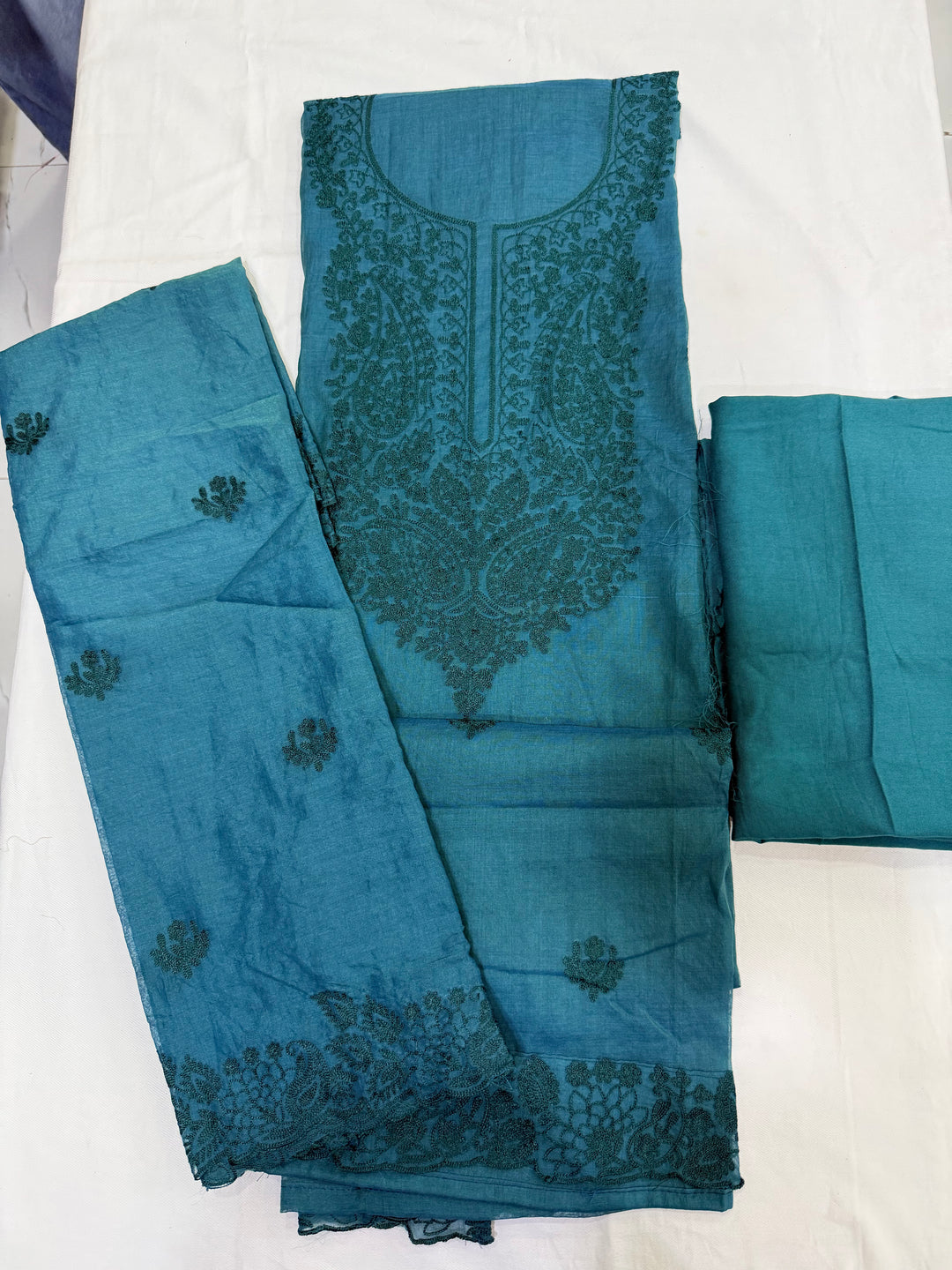 Mul Chanderi with Kashmiri Style Tone-on-Tone Work