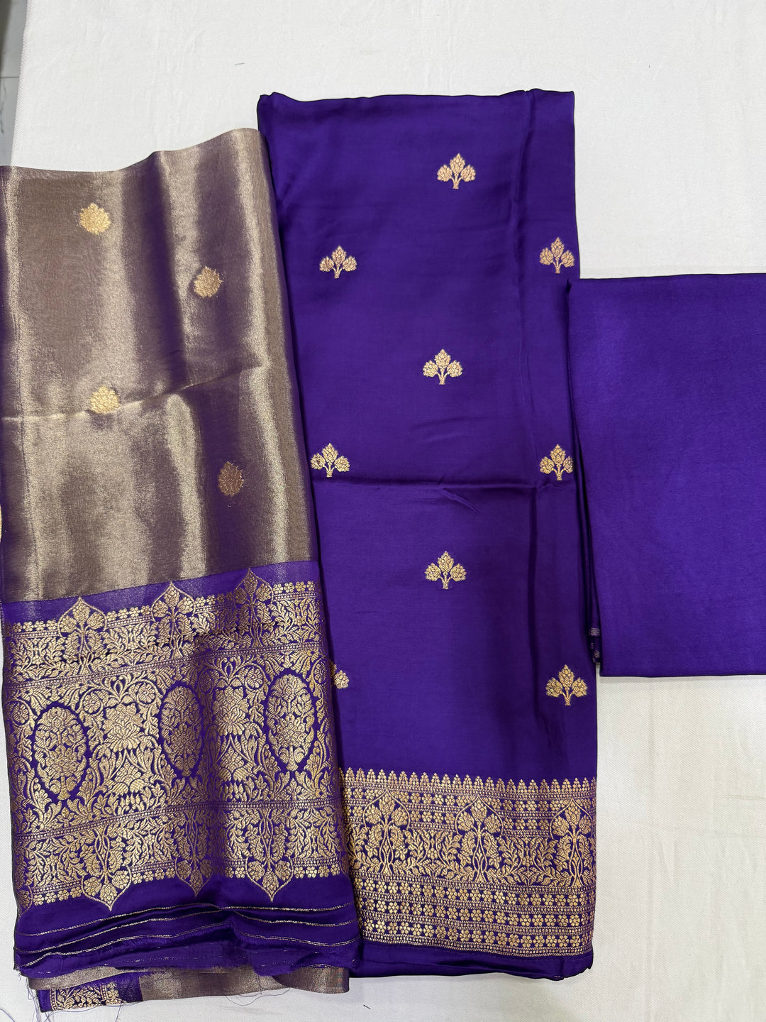 Premium modal satin with tissue dupatta banarsi pallu