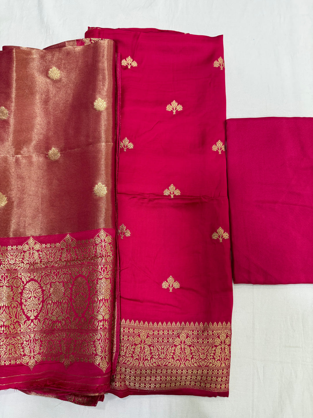 Premium modal satin with tissue dupatta banarsi pallu