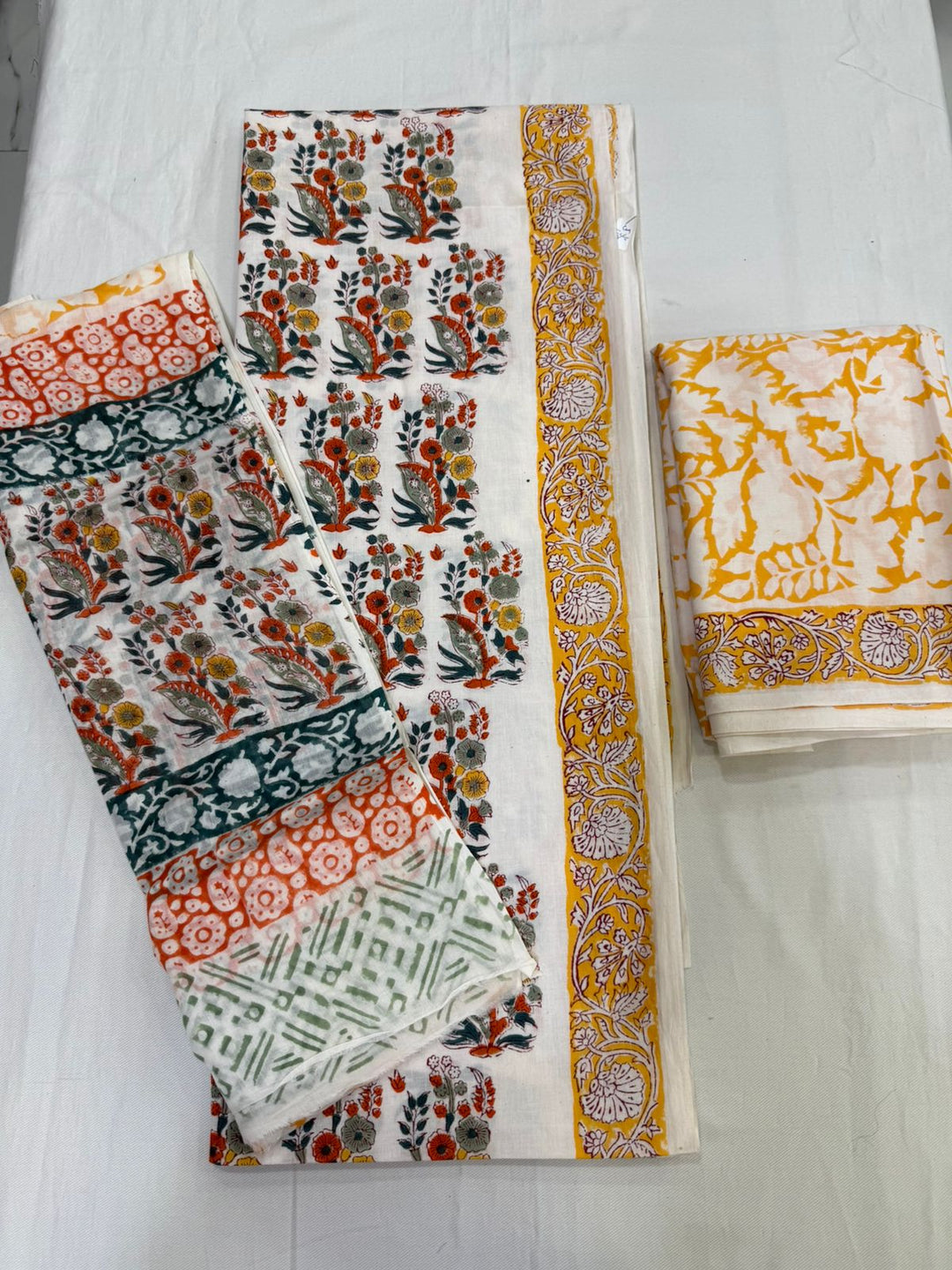 Premium Jaipuri Cotton Unstitched Suit Set