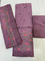 Load image into Gallery viewer, Elegant mul embroidered suit set in a soothing pastel tone
