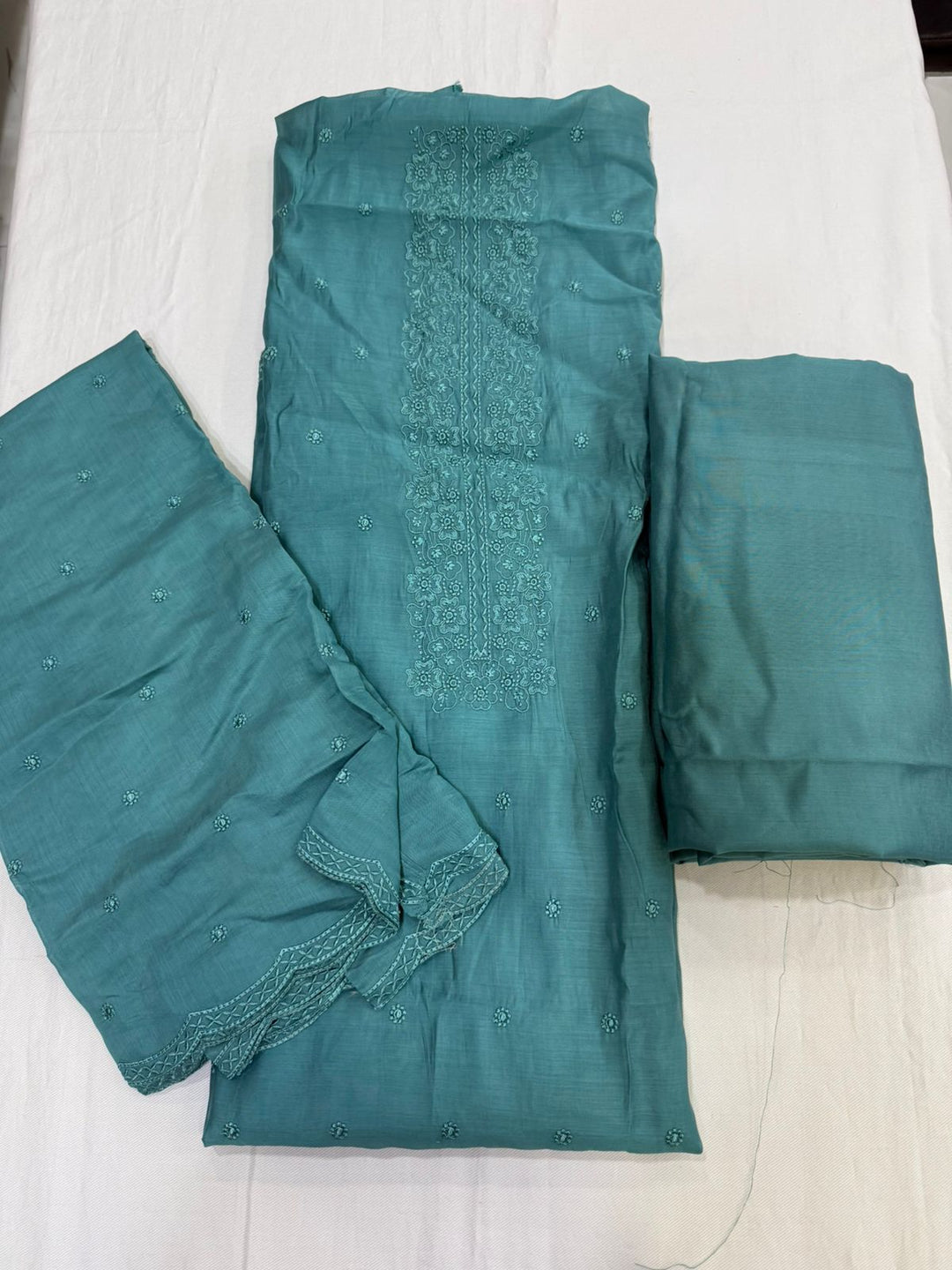 Tone-on-tone embroidery suit set