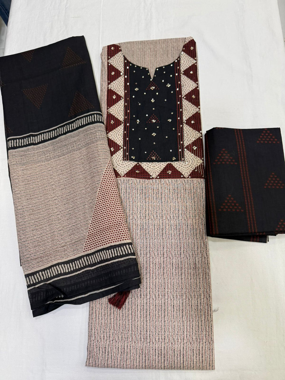 Pure cotton traditional motifs print suit piece