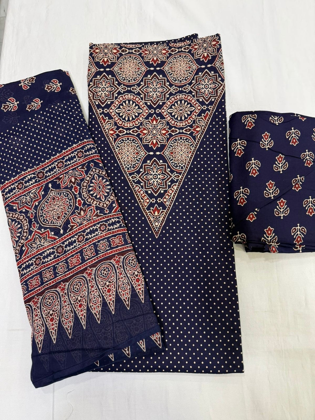 Pure Cotton Ajrak Suit in rich natural dyes