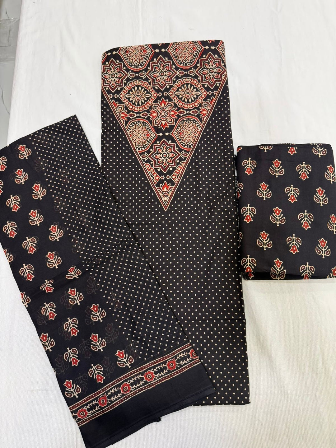 Pure Cotton Ajrak Suit in rich natural dyes
