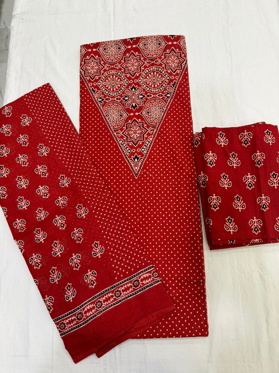 Pure Cotton Ajrak Suit in rich natural dyes